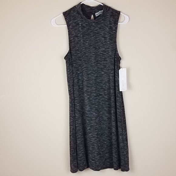Almost Famous Black Marled Sleeveless Mock Neck Dress - Picture 1 of 8